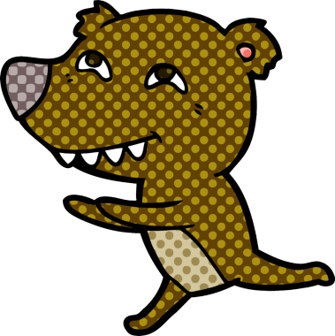 Bir insan tarafından çizilmiş çizgi film ayısı.