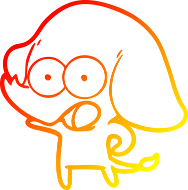 Bir insan tarafından çizilmiş şirin bir fil çizimi.