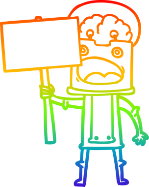 gökkuşağı gradyan çizgisi bir insan tarafından çizilmiş robot çizgi