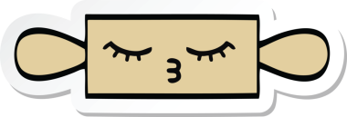 Bir insan tarafından çizilmiş şirin bir merdanenin çıkartması.