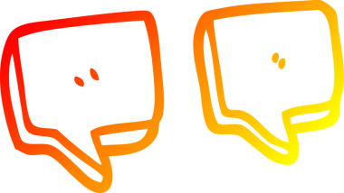 Bir insan tarafından çizilmiş bir çizgi film tırnak işaretinin sıcak gradyan çizimi