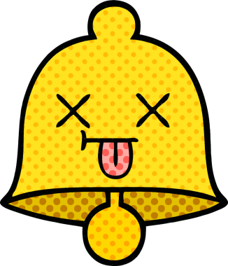 bir insan tarafından çizilmiş bir çanın çizgi roman tarzı