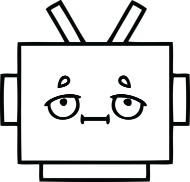 Bir insan tarafından çizilmiş robot kafasının çizgi çizimi