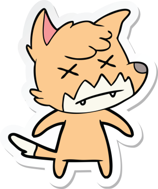 Bir insan tarafından çizilmiş ölü tilki etiketi.