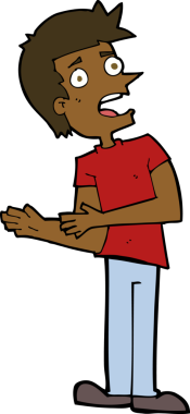 Bir insan tarafından çizilmiş bahaneler üreten çizgi film adamı.