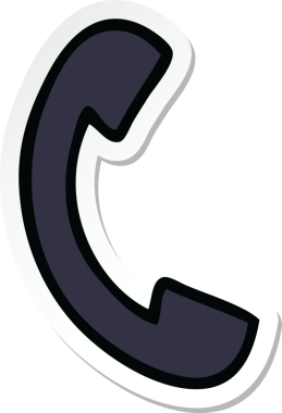 Bir insan tarafından çizilmiş şirin bir çizgi film telefonunun çıkartması.