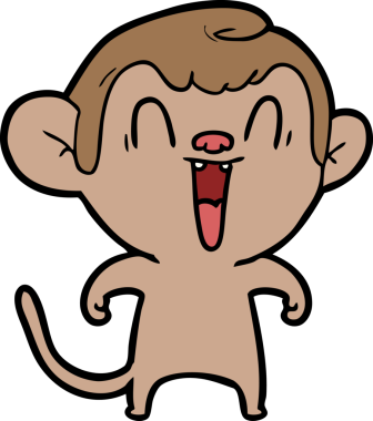 Bir insan tarafından çizilmiş gülen maymun çizgi filmi