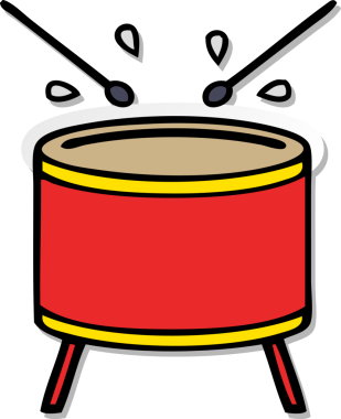 Bir insanın çizdiği davul çalan şirin bir çizgi filmin sıkıntılı çıkartması.