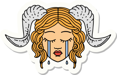 Bir insan tarafından çizilmiş ağlayan kravat iğnesi.