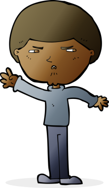 Bir insan tarafından çizilmiş kötü adam çizgi filmi