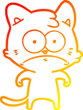 Bir insan tarafından çizilen çizgi film karakterinin sıcak gradyan çizimi