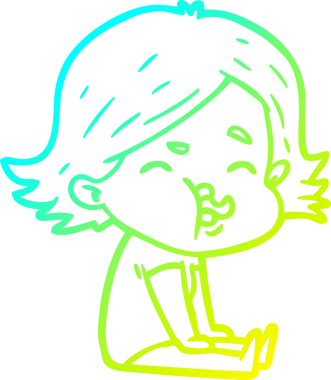 Bir insan tarafından çizilmiş bir karikatür kızı çizimi.