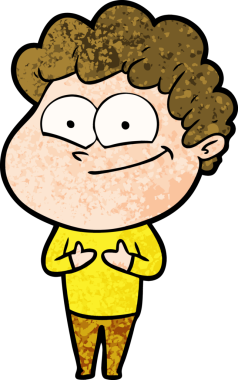 Bir insan tarafından çizilmiş mutlu bir adam.