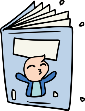 Bir insan tarafından çizilmiş bir derginin el çizimi karikatürü.