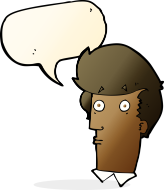 bir insan tarafından çizilmiş konuşma baloncuğu ile karikatür şaşırmış ifade