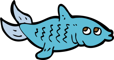 bir insan tarafından çizilmiş karikatür balığı