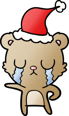 Ağlayan el, bir insan tarafından çizilmiş Noel Baba şapkası giyen bir ayının gradyan çizimi.