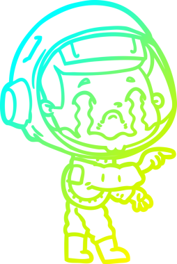 Bir insan tarafından çizilmiş ağlayan astronot çizgi filmi.