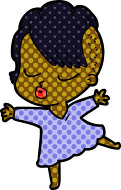 Bir insan tarafından çizilmiş güzel hippi kız.