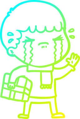 Bir insan tarafından çizilmiş ağlayan bir çizgi film karakteri çizimi.