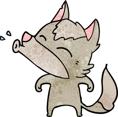 Bir insan tarafından çizilmiş uluyan kurt çizgi filmi.