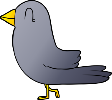 Bir insan tarafından çizilmiş çizgi film kuşu.