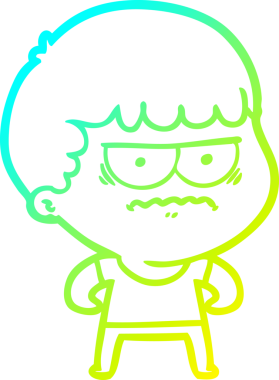 Bir insan tarafından çizilmiş bir çizgi filmin soğuk gradyan çizimi.