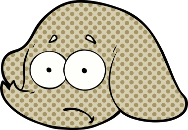 Bir insan tarafından çizilmiş bir fil yüzü.