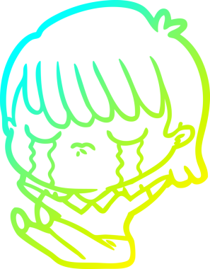 Bir insan tarafından çizilmiş ağlayan bir karikatür çizimi.