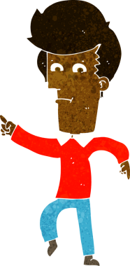 Bir insan tarafından çizilmiş çizgi filmci.