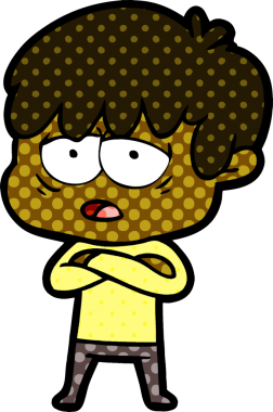 Bir insan tarafından çizilmiş bitkin çocuk çizgi filmi.