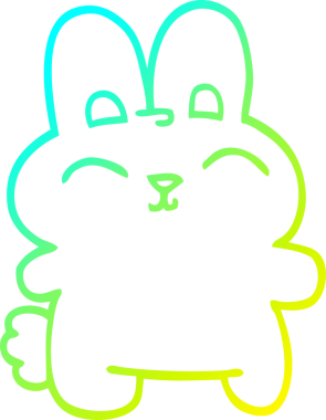 Bir insan tarafından çizilen gri tavşanın soğuk gradyan çizgisi