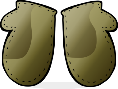 Bir insan tarafından çizilmiş kış eldivenleri.