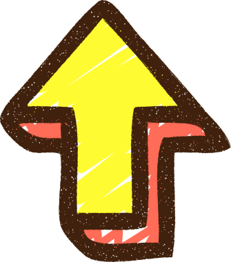 Bir insan tarafından çizilen ok tebeşiri işaretleniyor