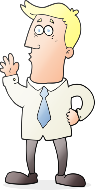 Bir insan tarafından çizilmiş serbest çizim karikatür işadamı