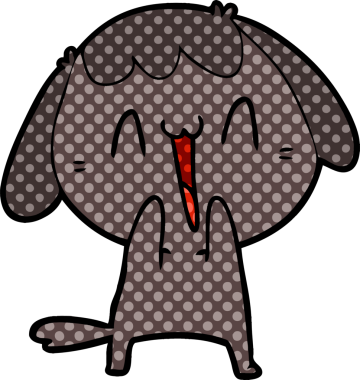 Bir insan tarafından çizilmiş şirin bir çizgi film köpeği.