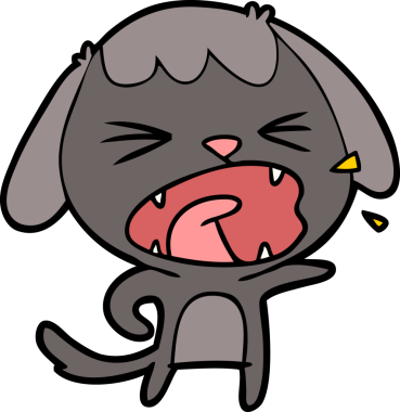 Bir insan tarafından çizilmiş şirin bir köpek havlaması.