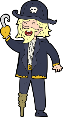 Bir insan tarafından çizilmiş korsan kaptan.