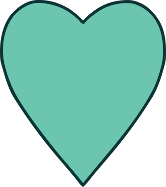 Bir insan tarafından çizilmiş bir kalbin ikonik dövme şekli