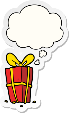 insan tarafından çizilmiş bir çıkartma olarak düşünce baloncuğu ile birlikte çizgi film xmas