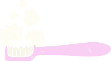 Bir insan tarafından çizilen diş fırçasının düz renk çizimi