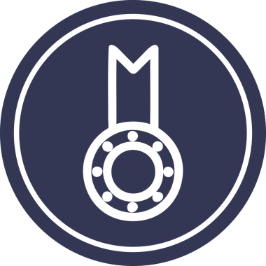 Bir insan tarafından çizilen madalya ödülü dairesel simgesi
