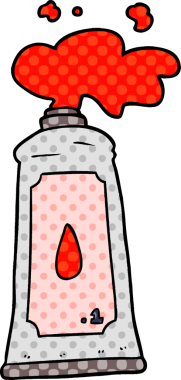 Bir insan tarafından çizilmiş bir boya tüpü.