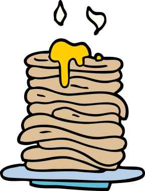 Bir insan tarafından çizilmiş bir yığın krep.