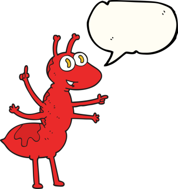 Bir insan tarafından çizilmiş serbest konuşma balonu karınca.