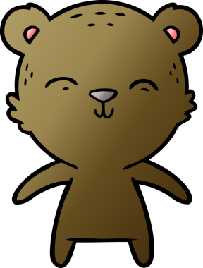 Bir insan tarafından çizilmiş mutlu çizgi film ayısı.