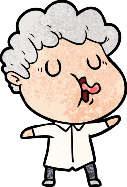 Bir insan tarafından çizilmiş bir karikatür adam.