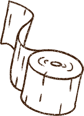 Bir insan tarafından çizilmiş tuvalet kağıdı kömürü.