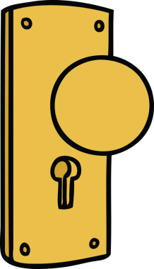 Bir insan tarafından çizilmiş bir kapı kolu karalaması.