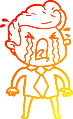 Bir insan tarafından çizilmiş, ağlayan bir çizgi film karakteri.